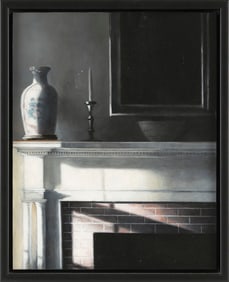 NICK PATTEN (New York/Massachusetts, 1953-), "On the Mantel"., Oil on panel, 14" x 11". Framed