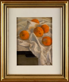JANICE MESSIER (Massachusetts, 1949-), Still life of peaches., Pastel on paper, 12" x 9" sight.