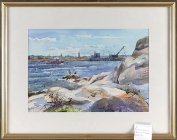 CHARLES PARSONS (Massachusetts, Contemporary), "View from Ft. Phoenix"., Watercolor on wove paper,
