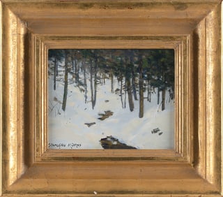 STAPLETON KEARNS (Massachusetts/Maine/Minnesota, 1952-), Winter scene., Oil on board, 8" x 10".
