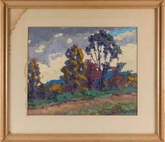HARRY SPIERS (Massachusetts/Canada, 1869-1947), "Passing Clouds"., Watercolor on paper, 15" x 19".
