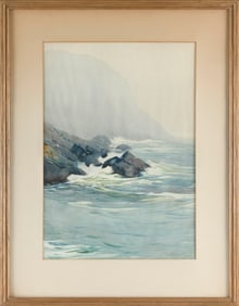 SEARS GALLAGHER (Massachusetts, 1869-1955), Seascape., Watercolor on paper, 19.5" x 13.5". Framed