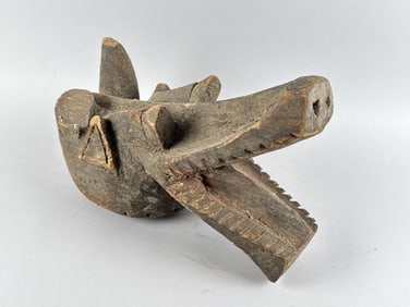 AFRICAN TRIBAL CARVED MASK Length 15.5".