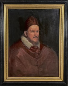BUST PORTRAIT OF POPE INNOCENT X Late 19th/Early 20th Century Oil on canvas, 33" x 25". Framed 41" x
