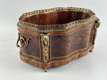 NAPOLEON III PLANTER WITH ORMOLU MOUNTS France, 19th Century Height 6.75". Length 14.5". Width 9.5".