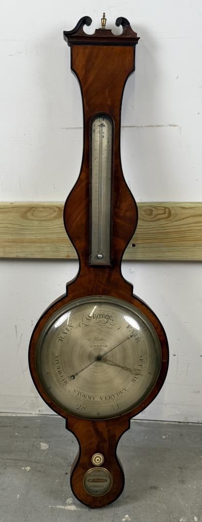ENGLISH BANJO BAROMETER 19th Century Height 41". (1 of 4)