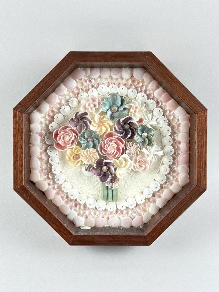 CONTEMPORARY SAILOR'S VALENTINE Dated 2015 9.5" x 9.5". (1 of 2)