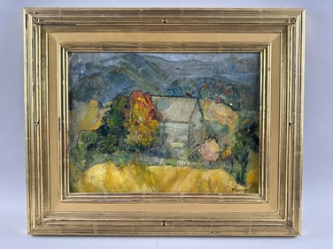FAYE SWENGEL BADURA (Pennsylvania/Europe, 1904-1991), "October Sketch"., Oil on board, 12" x 16".