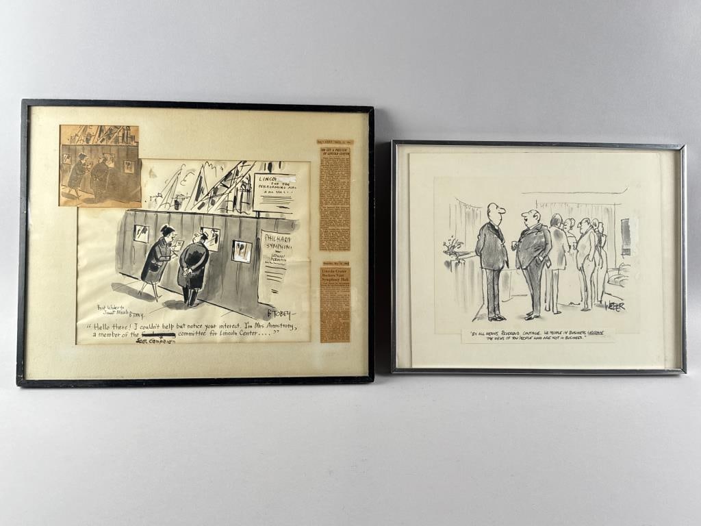 ROBERT MAXWELL WEBER (New York, 1924-2016), Two original New Yorker cartoons (1 of 4)