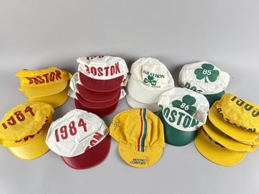 FIFTEEN BOSTON MARATHON SOFT CAPS 1980s Lengths 9".