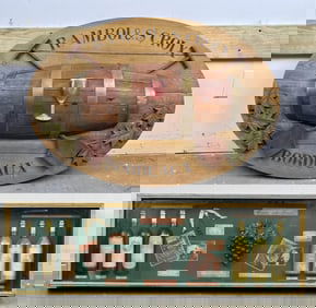 TWO PIECES OF WINE-THEMED WALL DECOR Late 20th Century