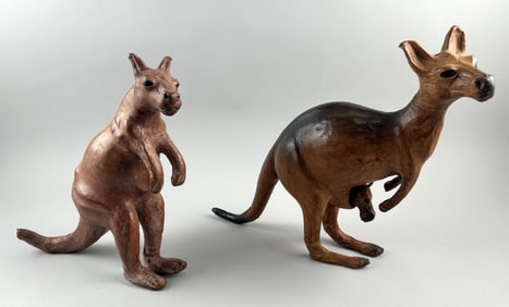 THREE ANIMAL FIGURES 20th Century Heights 8" and 13".