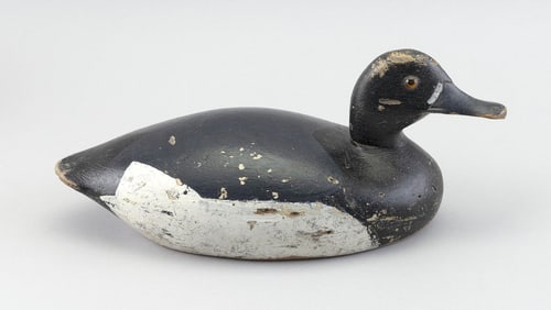 ALEXANDRIA BAY BLUEBILL DECOY New York, 20th Century Length 14".