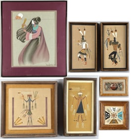 SEVEN PIECES OF NATIVE AMERICAN ARTWORK America, 20th Century