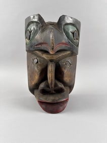 NORTHWEST COASTAL CARVED MASK Early 20th Century Height 11.5".