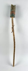 NORTHWEST COASTAL SHAMAN'S STAFF Early 20th Century Length 31".