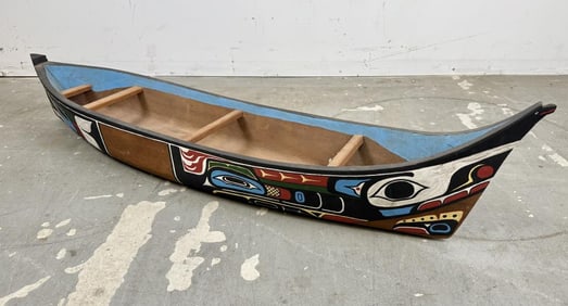 NORTHWEST COASTAL CARVED CANOE MODEL 20th Century Length 50".