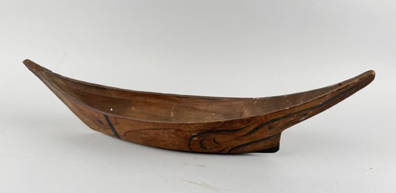 NORTHWEST COASTAL CARVED CANOE MODEL Late 19th Century Length 20.5".