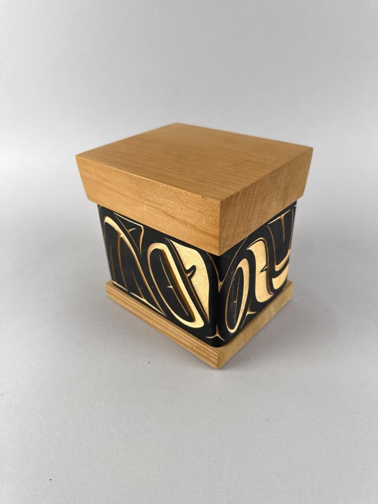TROY BELLEROSE (Cree Peoples, British Columbia, Canada, 1970-), Carved cedar box with eagle (1 of 3)