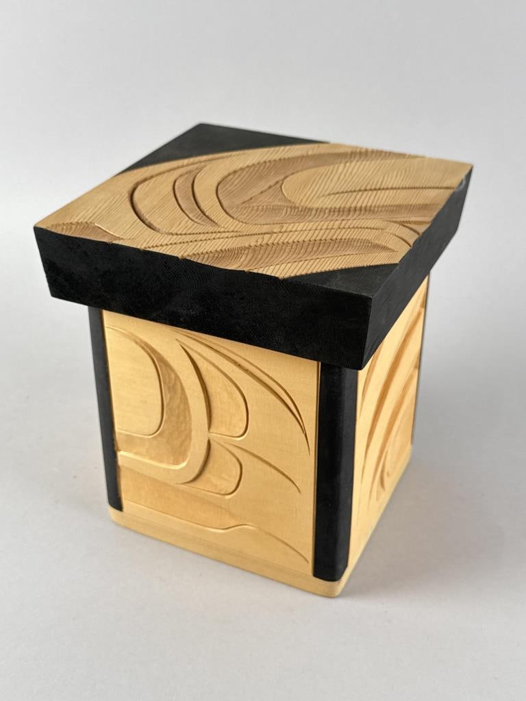 TREVOR ANGUS (Gitxsan Peoples, British Columbia, Canada, 1970-), "Eagle" carved and painted wooden (1 of 3)