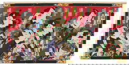 TOYOHARA KUNICHIKA (Japan, 1835-1900), "Selected Seven Lucky Men (Gamblers)"., Woodblock print