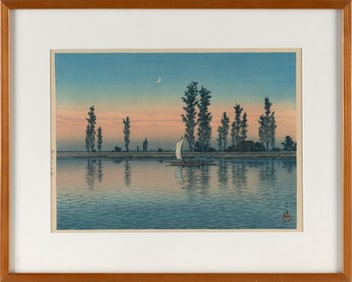 KAWASE HASUI (Japan, 1883-1957), Early Autumn in Itako., Woodblock print, oban yoko-e, 10" x 14"