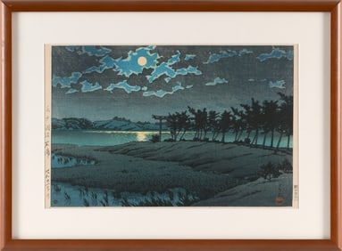 KAWASE HASUI (Japan, 1883-1957), Hinuma Marsh, Hiroura, Mito, Woodblock print, oban yoko-e, 9.75" x