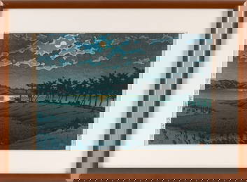 KAWASE HASUI (Japan, 1883-1957), Hinuma Marsh, Hiroura, Mito, Woodblock print, oban yoko-e, 9.75" x