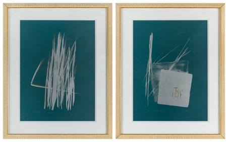 TOKO SHINODA (Japan/New York, 1913-2021), Two abstracts:, Lithographs on paper, 25" x 18" sight.