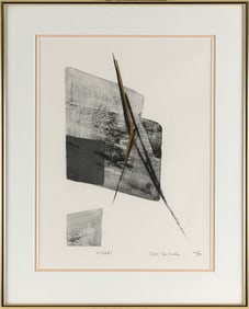 TOKO SHINODA (Japan/New York, 1913-2021), "Hikari"., Woodblock print, 16" x 12" sight. Framed.