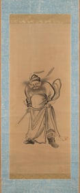 JAPANESE SCROLL PAINTING OF SHOKI THE DEMON QUELLER 19th Century On paper, 38" x 15.5".