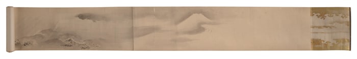 KANO TANSHIN (MORIMASA) (Japan, 1653-1718), Expansive river landscape with boatmen. Executed en