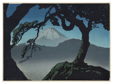 PIETER IRWIN BROWN (The Netherlands/Ireland, 1903-1988), Mount Fuji at Night as Seen Through Trees.,