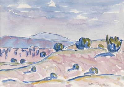ALLEN TUCKER New York, 1866-1939 Mountainous landscape. Signed lower right "Allen Tucker".