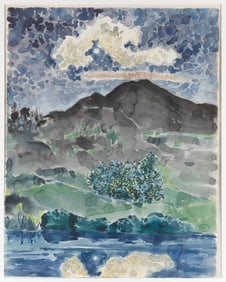 PAUL TATSUMI NAGANO Massachusetts/Hawaii, 1938- "Night at Mt. Aso", 1994. Signed and dated
