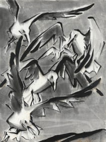 JAMES EDWARD FITZGERALD Massachusetts/California, 1899-1971 ?Rancour Gulls?. Unsigned but with a