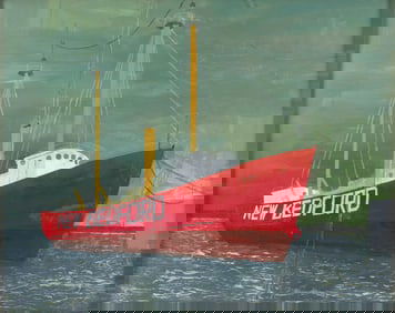 CAROLYN SWISZCZ Minnesota, 1972- "Lightship New Bedford", 2002. Initialed in the gray piling