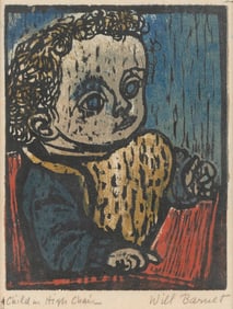 WILL BARNET   Massachusetts/New York, 1911-2012  "Child in High Chair", 1942. Alternately titled