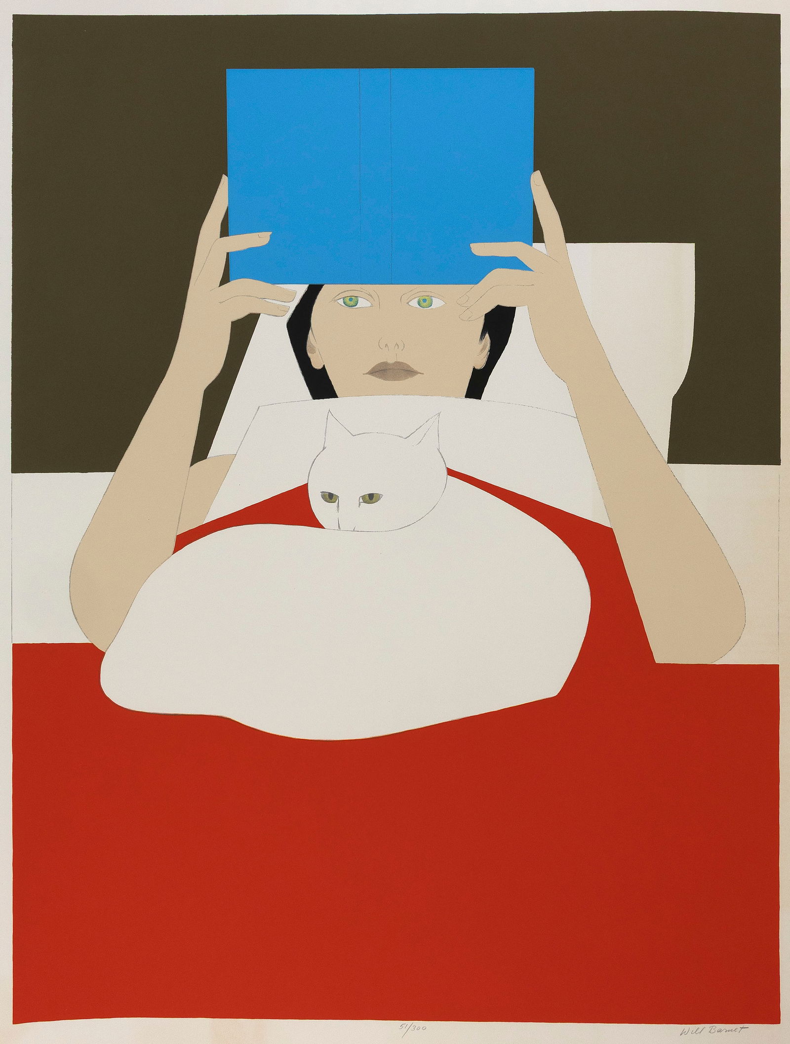 WILL BARNET   Massachusetts/New York, 1911-2012  "Woman Reading", 1970. Published by Poster (1 of 2)