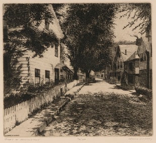 LEONARD H. MERSKY Massachusetts/Mississippi, 1917-1994 "A Street in Provincetown", 1971. Signed,