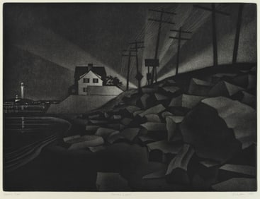 WILLIAM BEHNKEN New York, 1943- "Passing Lights", 1989. An artist's proof (aside from the