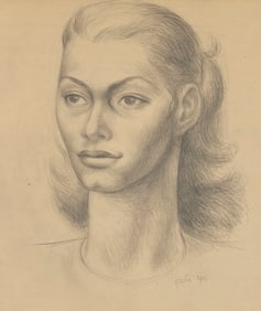 PHYLLIS DELAPPE San Francisco/New York, 1916-2007 Portrait of a woman, 1945. Signed and dated