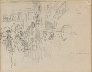 ERNEST LEONARD BLUMENSCHEIN New York/New Mexico, 1874-1960 Figures in a restaurant. Signed lower