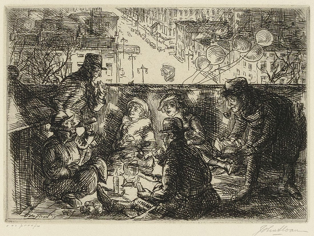 JOHN FRENCH SLOAN New York/New Mexico/New Hampshire, 1871-1951 "Arch Conspirators", 1917.: JOHN FRENCH SLOANNew York/New Mexico/New Hampshire, 1871-1951"Arch Conspirators", 1917. Edition of 100. Signed, titled and inscribed "100 proofs" in pencil lower margin. Signed and inscribed "imp" by