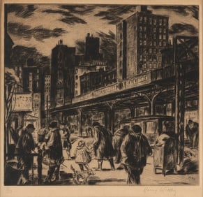 HARRY HERMAN WICKEY   New York/Ohio, 1892-1968  "Ninth Avenue" (New York City), circa 1926. Signed