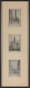 JAMES SWANN Illinois/Texas, 1905-1985 Three views of Chicago: "Chicago Landmark", "Wrigley