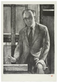 BENTON MURDOCH SPRUANCE Pennsylvania, 1904-1967 "Self Portrait at Stone", 1952. Estate signed,
