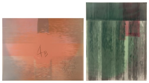 KEITH SONNIER America, 1941-2020 Two works from Video Still Screen series, 1973: "Video Still