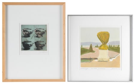 JOYCE GARDNER ZAVORSKAS Massachusetts, 1945- Two monotypes: 1) "Bundled Jardiniere", 1990.