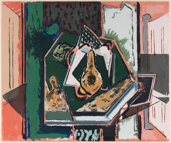AFTER ALFRED HENRY MAURER New York/France, 1868-1932 Modernist still life with pear. Unsigned.